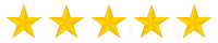 A row of five yellow stars against a black background.