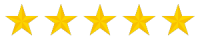 A row of five yellow stars against a black background.